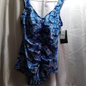 Blue Patterned Women's Swimsuit